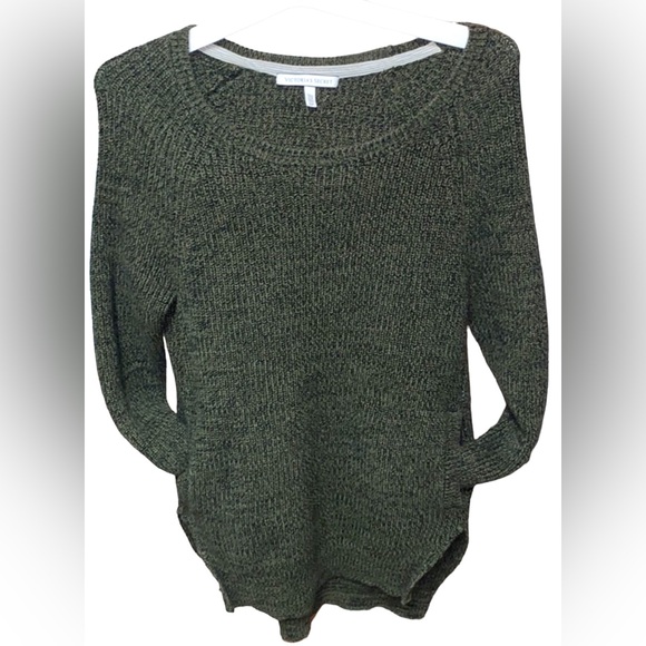 NWOT Victoria’s Secret Olive Green Long Sleeve Knit Crochet Tunic Sweater SMALL - Picture 12 of 16